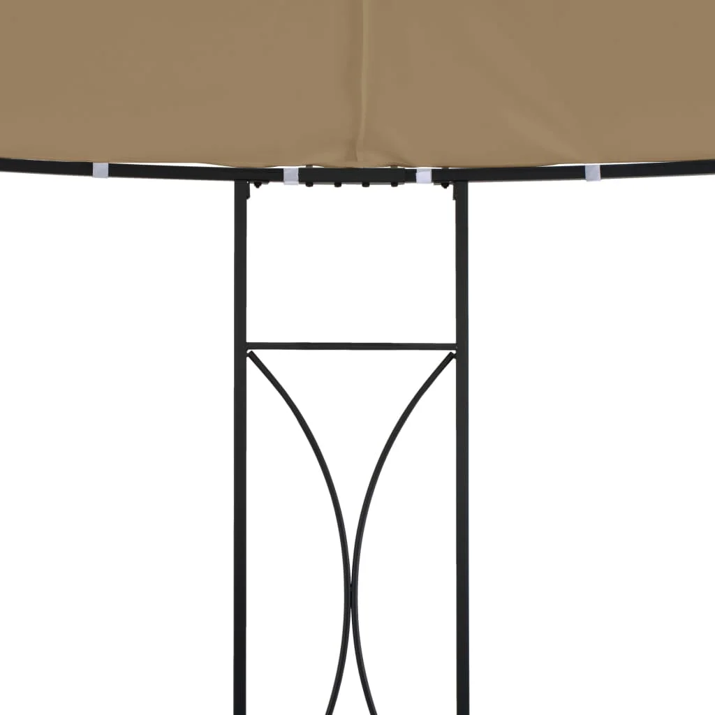 vidaXL Outdoor 9.8 x 9.5 Round Canopy Pavilion, UV & Water-Resistant, White & Black