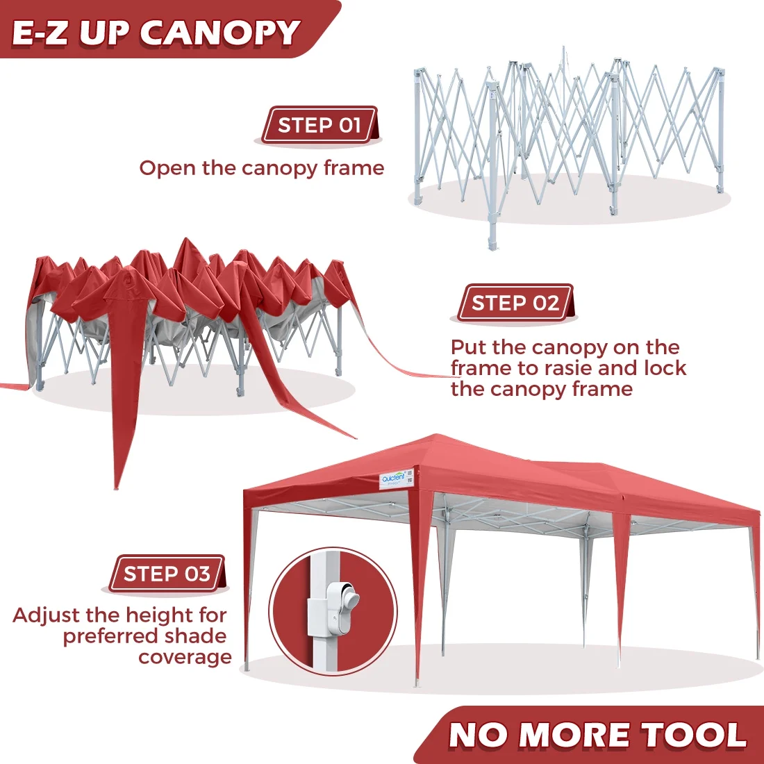 Quictent 10' x 20' White Instant, Event and Pop-up Outdoor Canopy