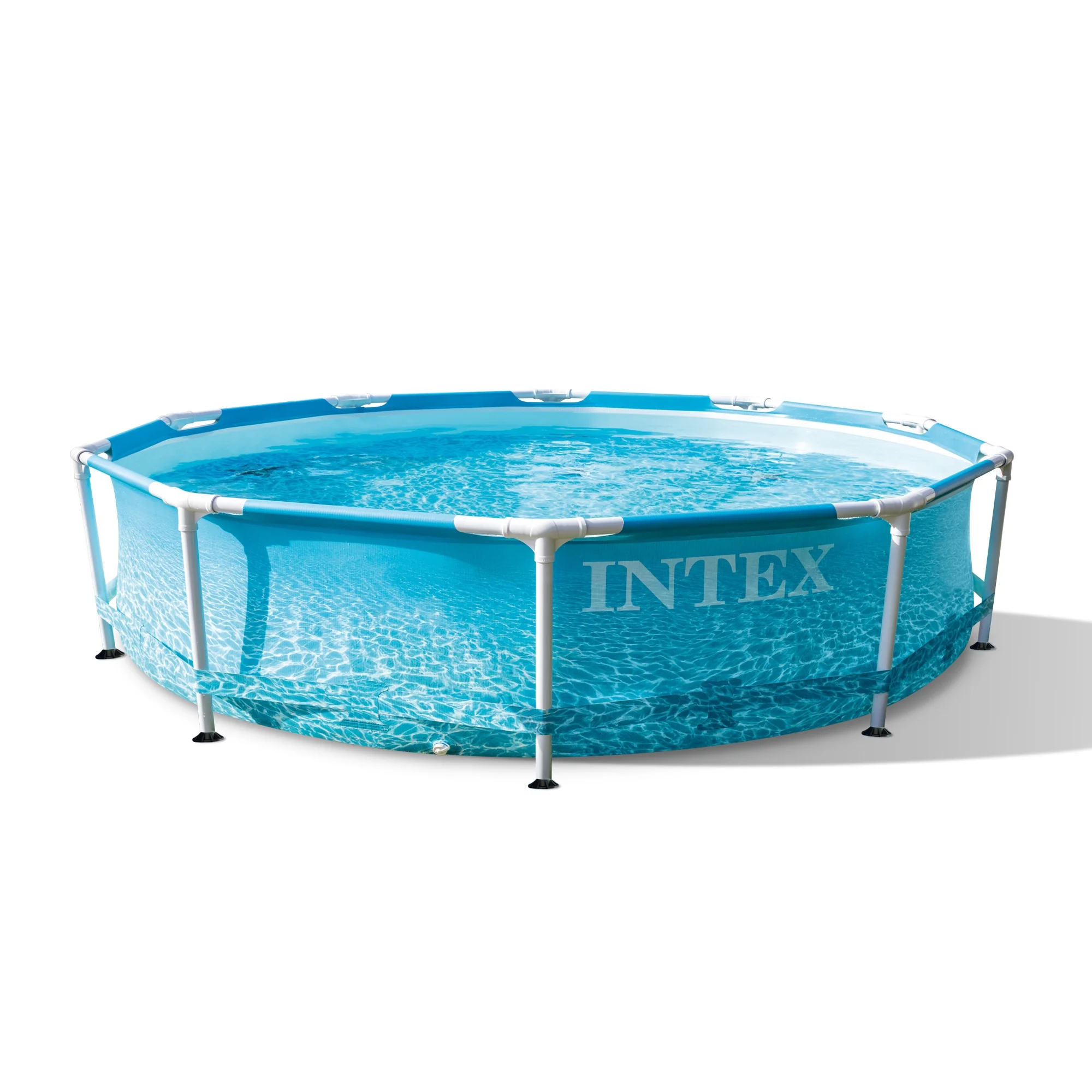 INTEX Round Metal Frame 10ft x 30in Above Ground Swimming Pool Set, Blue