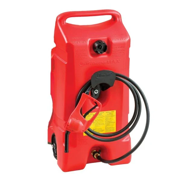 Scepter Flo N’ Go DuraMax Portable Gas Fuel Tank With Pump, 14 Gallon, 2 Pack, Red