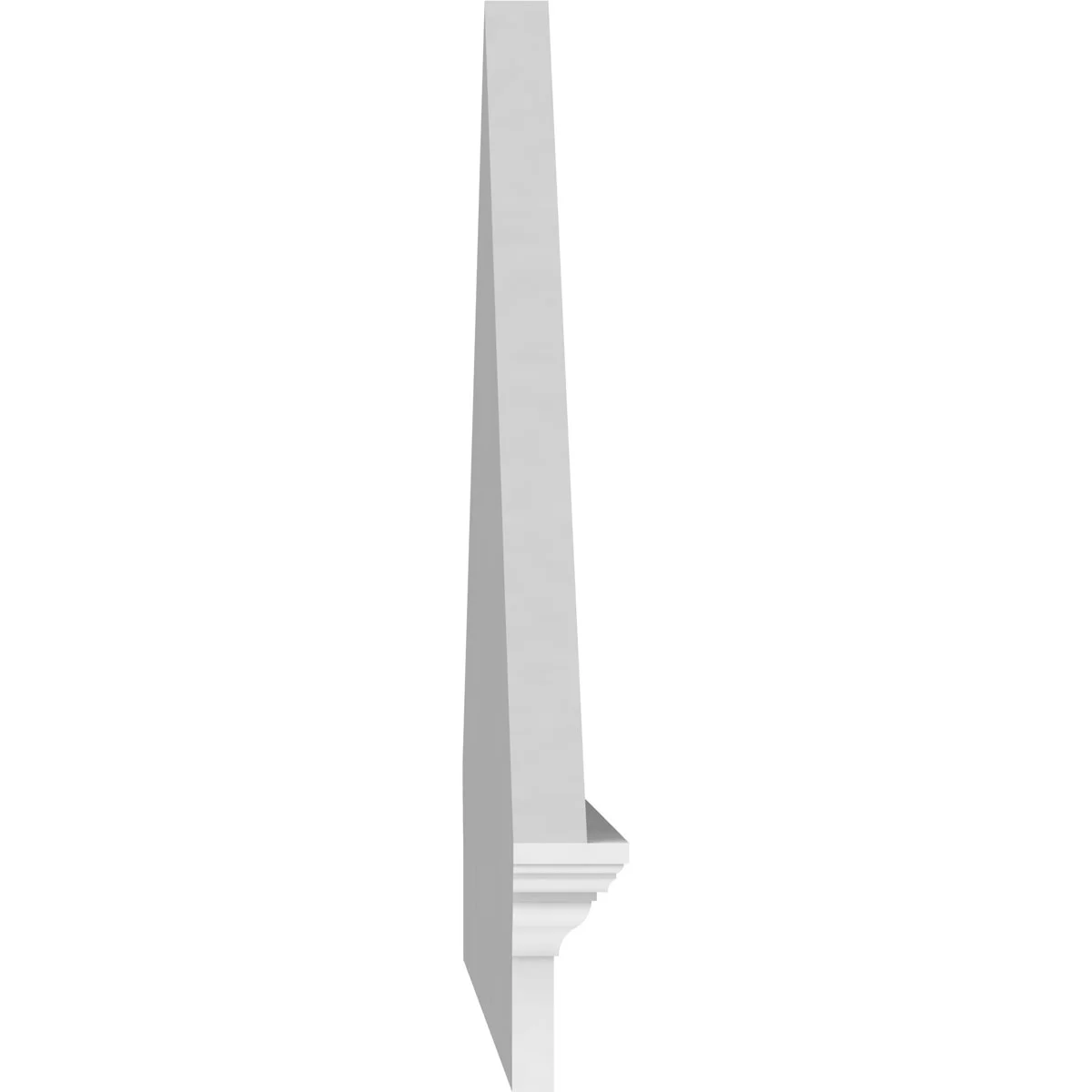 Ekena Millwork 52"W x 19-7/8"H x 2-3/4"P (Pitch 6/12) Peaked Cap Sunburst Architectural Grade PVC Combination Pediment