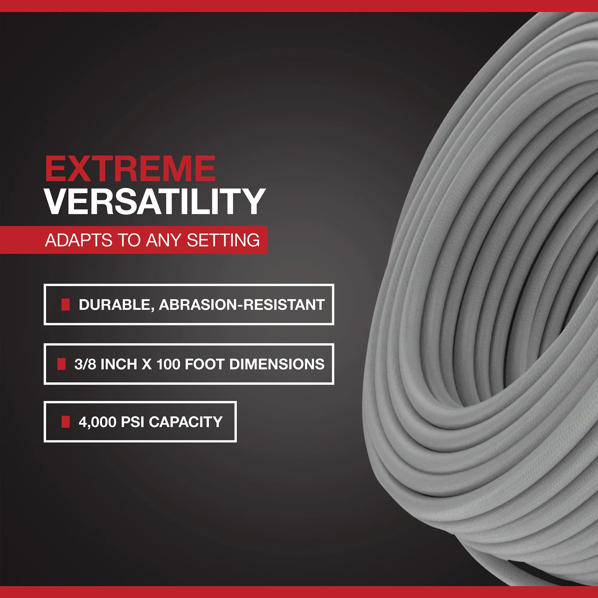 NorthStar Nonmarking Pressure Washer Hose, 4000 PSI, 100ft. x 3/8in., Model# 989401981