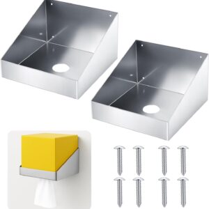 Set of 2 Rag in a Box Wall Mount Aluminum Dispenser Holder Storage Rack Organizer for Enclosed Race Trailer, Shop, Garage Storage, Silver, 9.7'' L x 9.7'' W x 6'' H