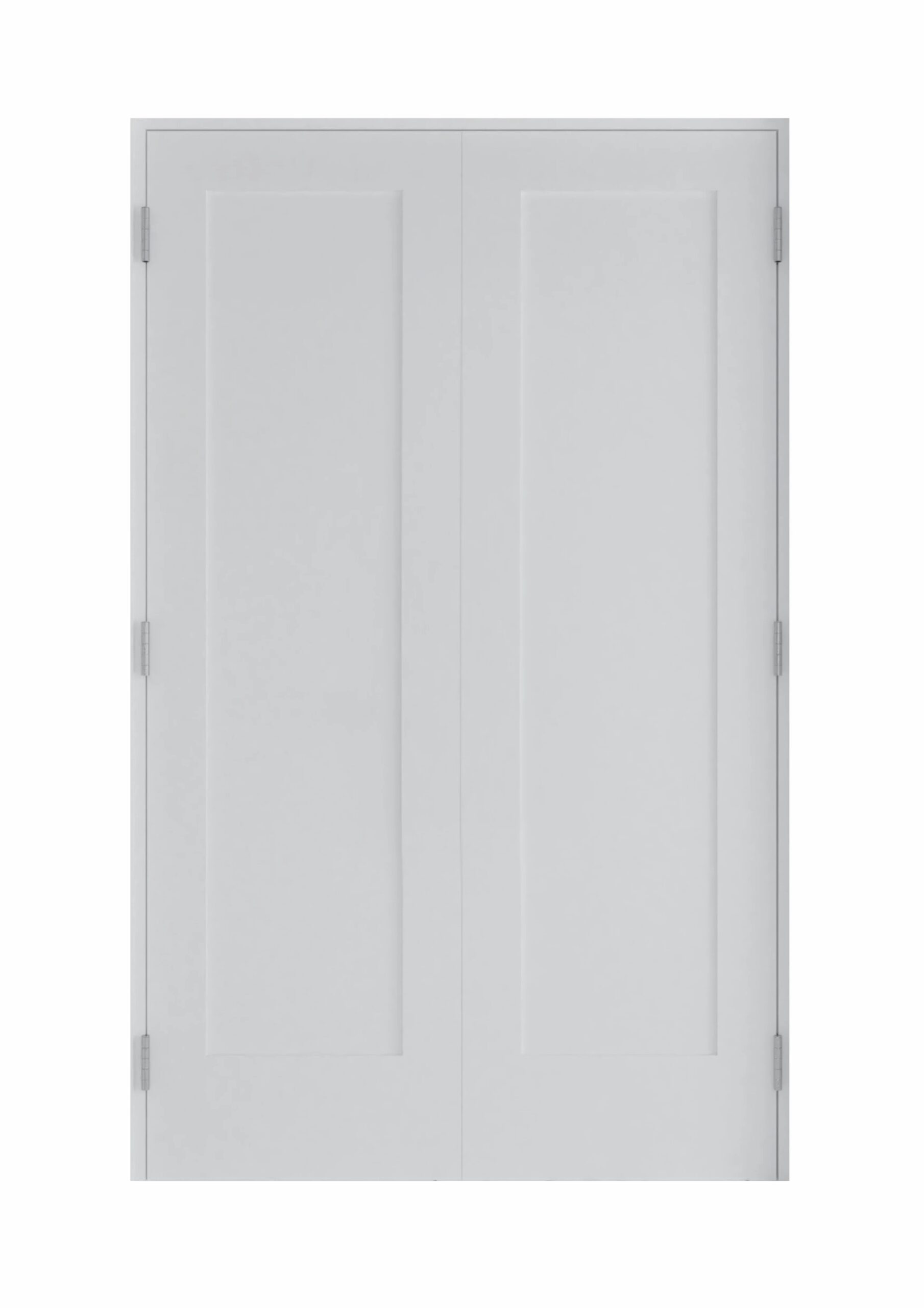 60 in x 80 in Bi-Parting Solid Core White Primed Composite Double Prehung French Door With Catch Ball Bronze Hinges