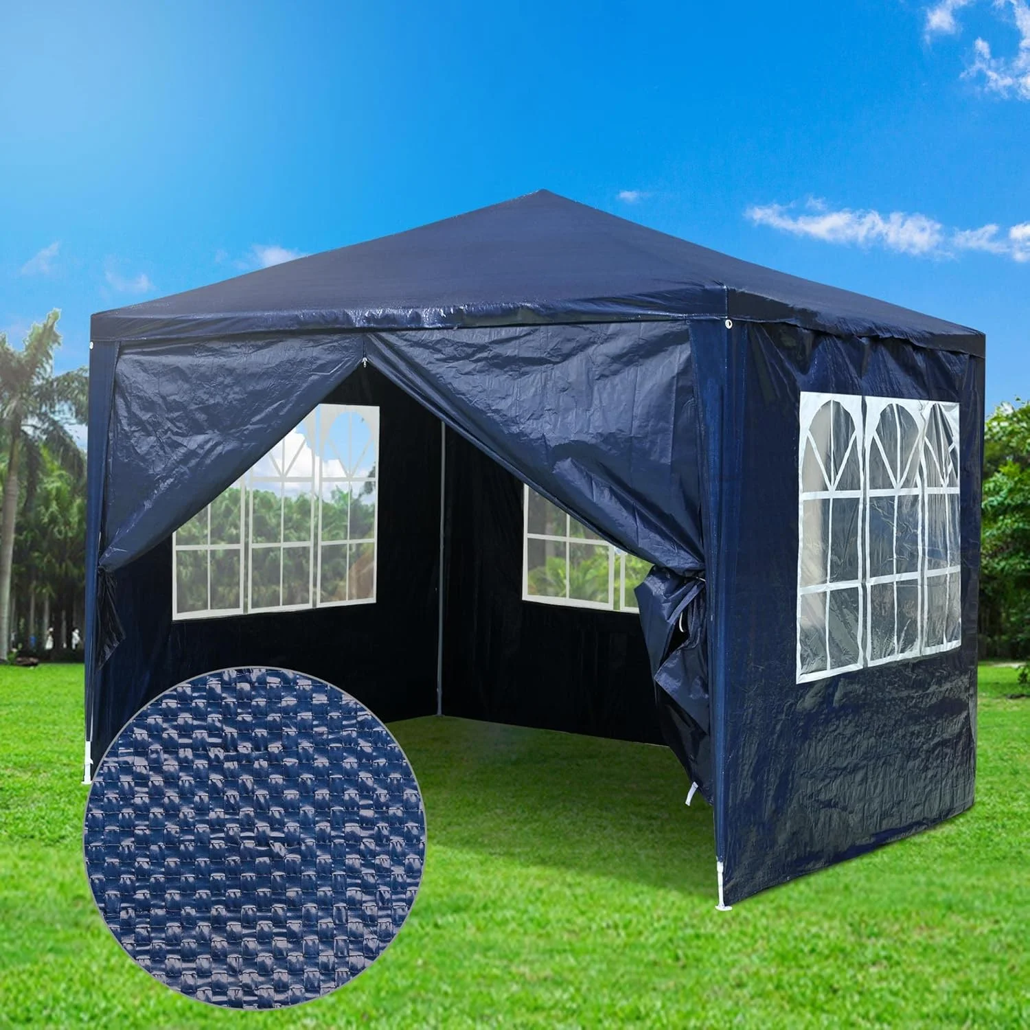10' x 10' Outdoor Wedding Party Tent 4 Sidewalls, Blue