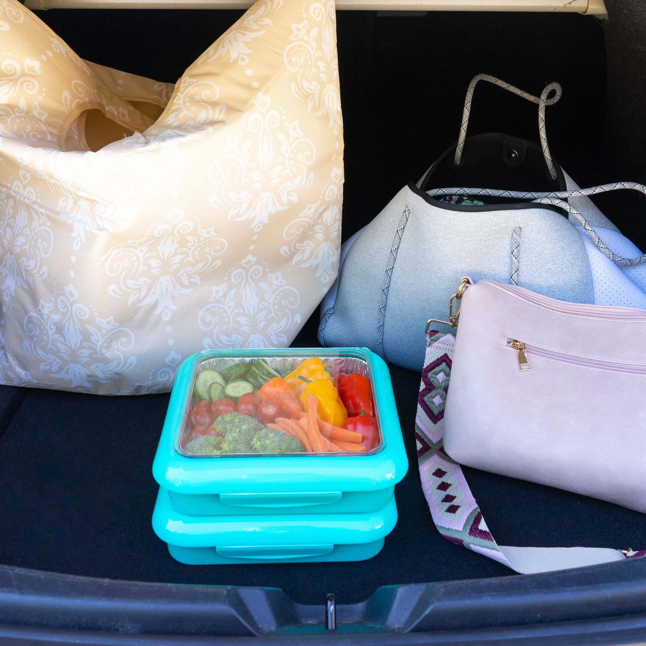 Fancy Panz Plastic 8" x 8" Aqua Foil Pan Carrier 1pk