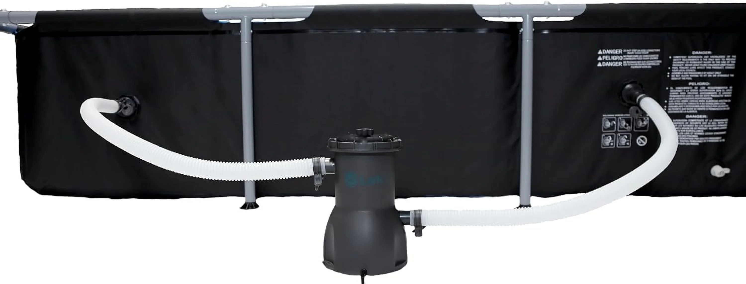 Lark 7′ x 24″ Square Metal Frame Splash Pool with 530 gallon Filtration Pump