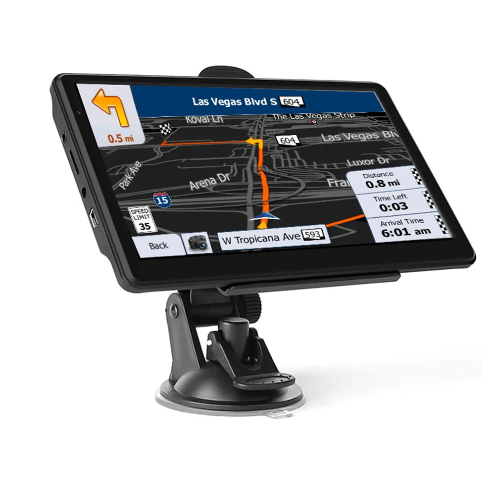 GPS Navigation for Car 7″ Touchscreen 8GB+256M Vehicle GPS Navigator System Real Voice Spoken Turn Direction Reminding GPS for Car with Lifetime Free Maps Update