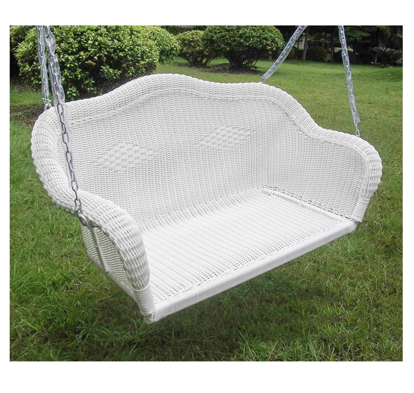Northlight 28" x 50" Hand Woven Wicker Outdoor Porch Swing - White