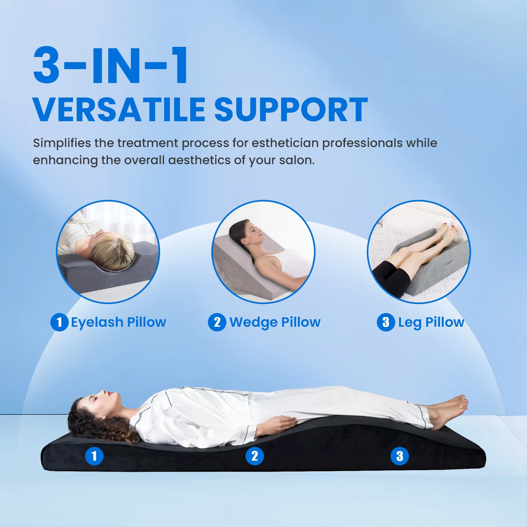 Lash Bed Foam Topper, Massage Table Memory Foam Topper, Ergonomic Curved Mattress Topper Lash Bed Cushion for Beauty Salon (71 Inches X 23.6 Inches(180cm X 60cm))