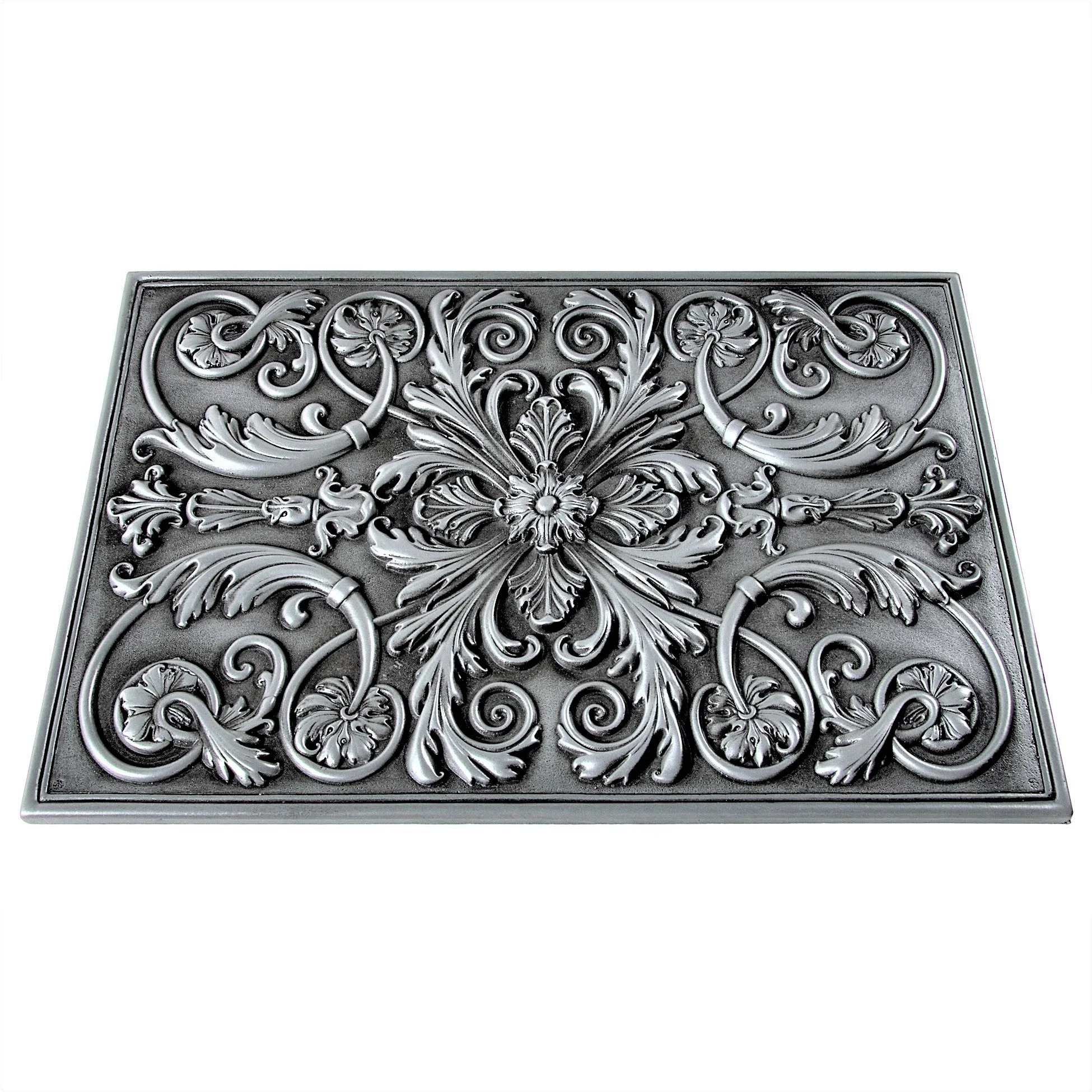 Backsplash Tile for Kitchen and Fireplace Royal 12 x 18 Metal Mural Pewter Nickel