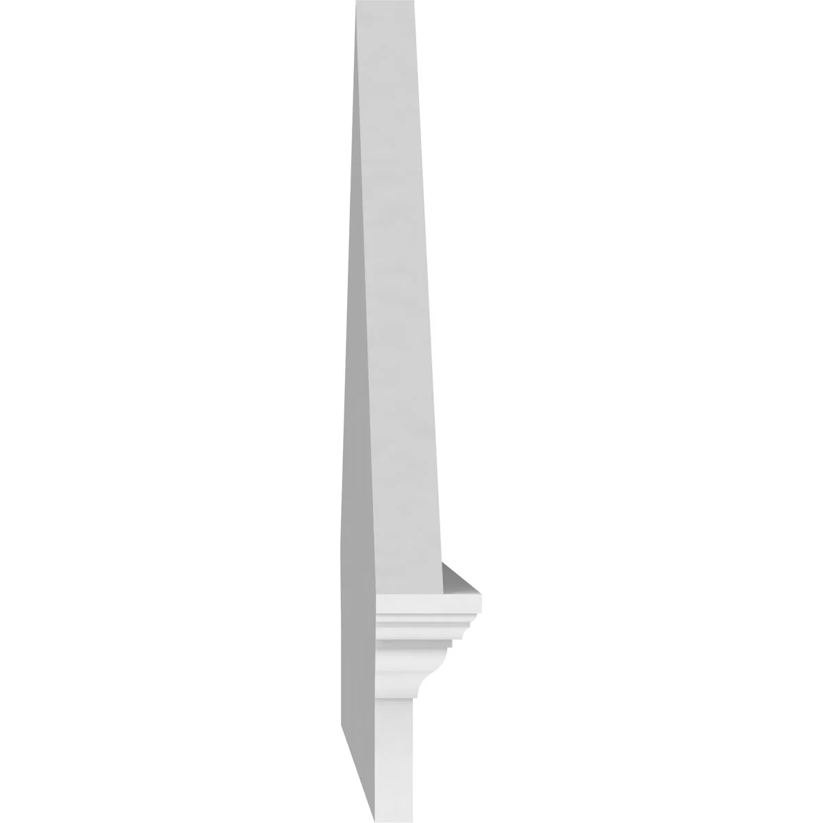 Ekena Millwork 52"W x 19-7/8"H x 2-3/4"P (Pitch 6/12) Peaked Cap Sunburst Architectural Grade PVC Combination Pediment