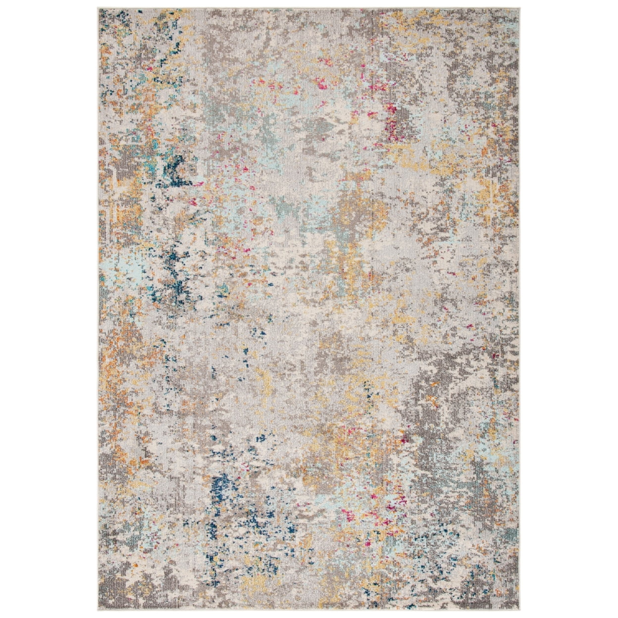 SAFAVIEH Madison Nita Abstract Runner Rug, Grey/Gold, 2'2" x 20'
