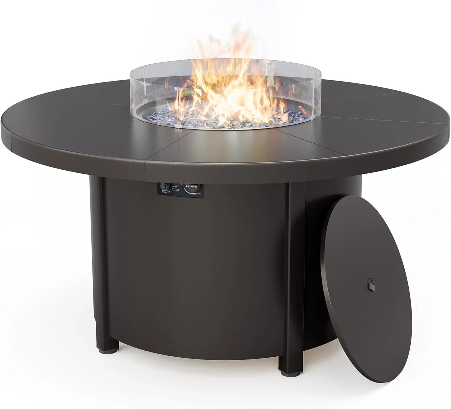 ALAULM 43" x 27.6" Propane Gas Fire Pit Table with Adjustable Flame