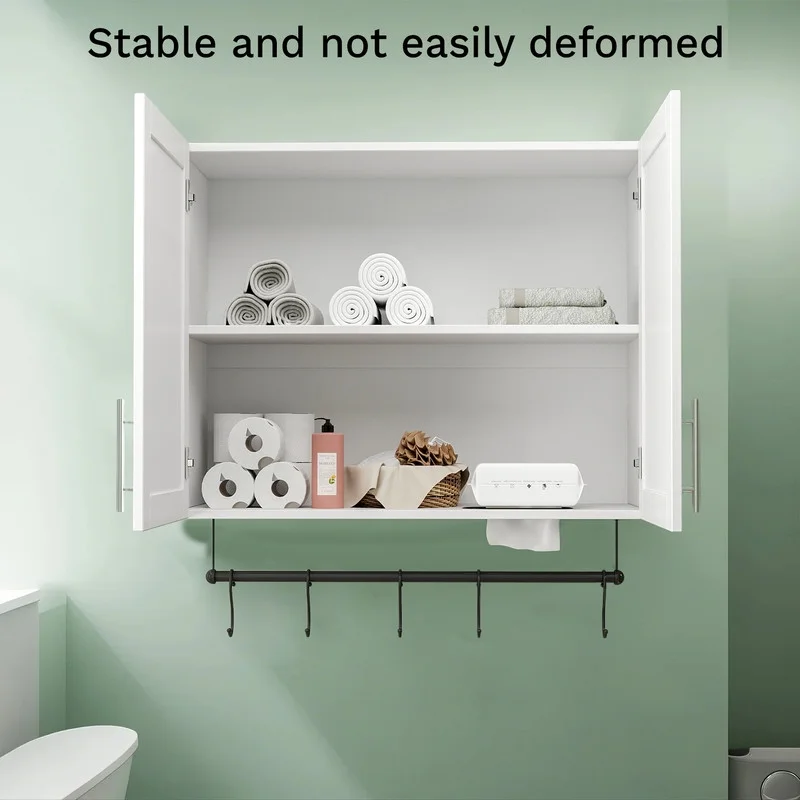 EBQOSK Wall Mounted Bathroom Cabinet, 31.5"D x 11.81"W x 37.8"H Vanity Mirror Cabinet with Facial Tissues Slot and Multifunctional Storage Area, Storage Cabinets for Laundry Bathroom White Style 2