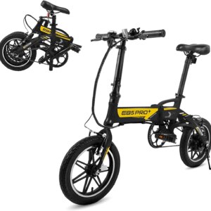 Swagtron Swagcycle EB5 Pro Plus Folding Electric Bike With Pedals, Lightweight Aluminum - Recertified