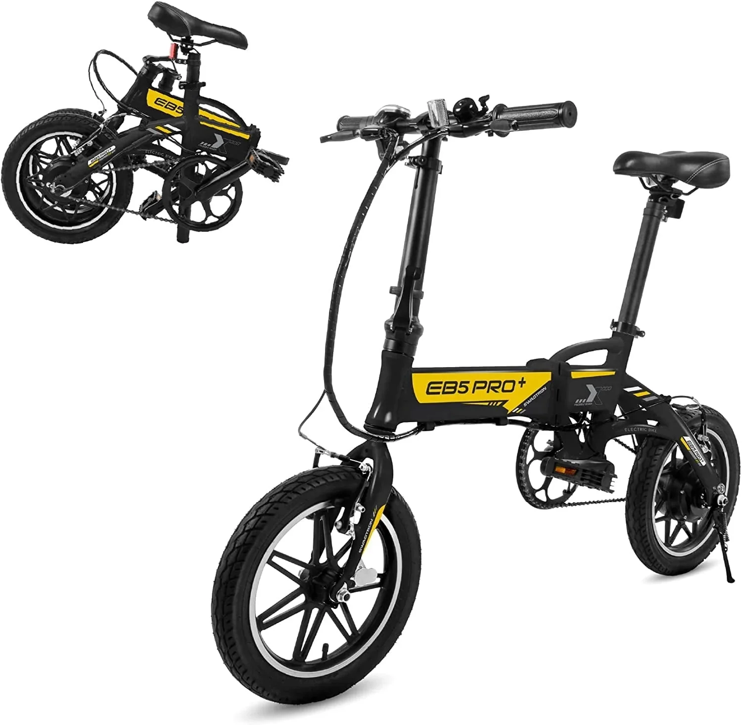 Swagtron Swagcycle EB5 Pro Plus Folding Electric Bike With Pedals, Lightweight Aluminum – Recertified