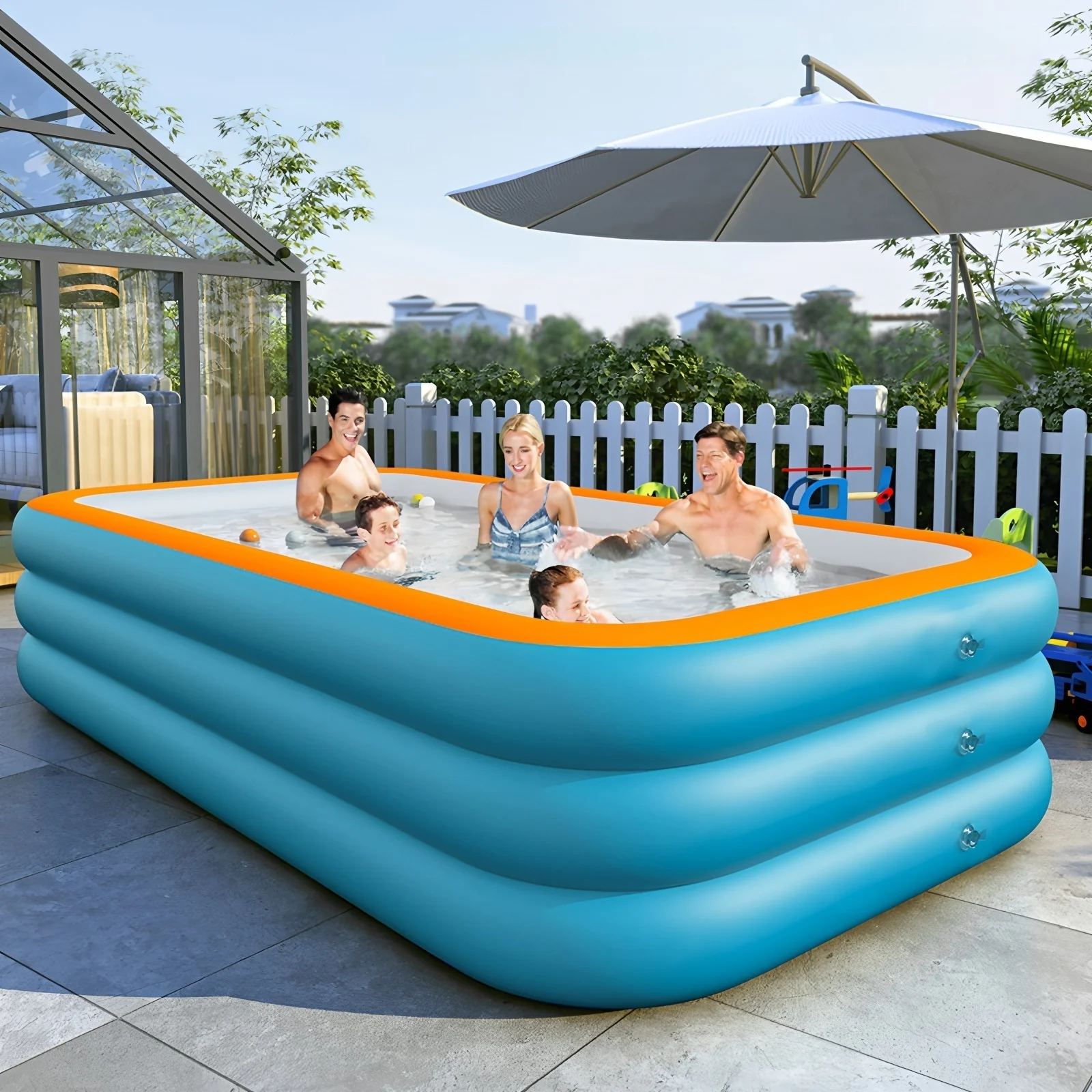 ZQIULDY Inflatable Swimming Pool for Kids and Adults, 118" X 68" X 23" Big Inflatable Pool, Family Swimming Pool for Toddlers Adult, Garden Lawn, Backyard Summer Water Party Pool