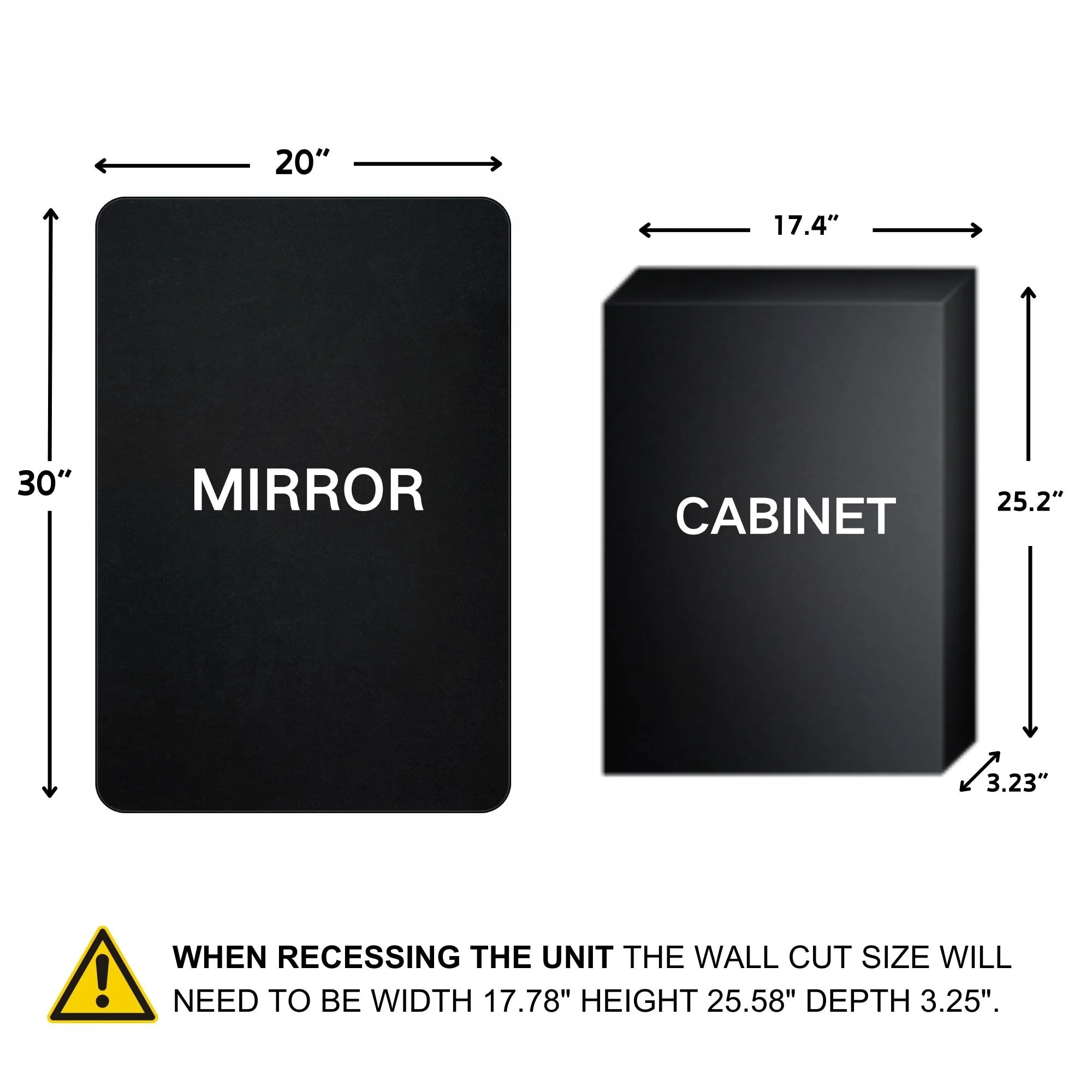 TEHOME WH Recessed Framed Medicine Cabinet with Mirror and Adjustable Shelves 16" x 24" - Chrome
