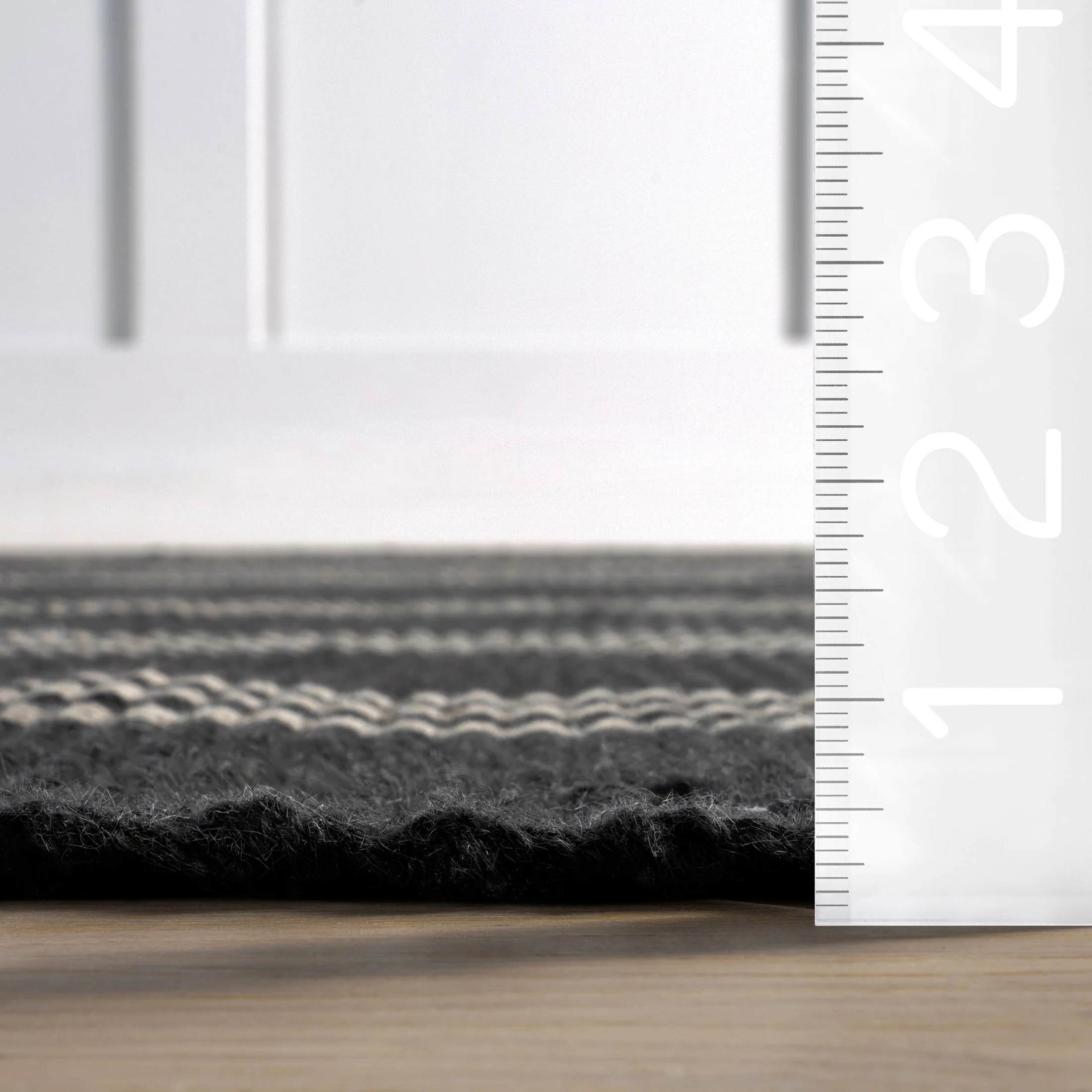 Rugs USA Hawthorn Striped Wool Area Rug, 4' x 6', Hawthorn Ivory
