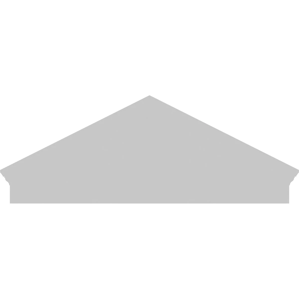 Ekena Millwork 52"W x 19-7/8"H x 2-3/4"P (Pitch 6/12) Peaked Cap Sunburst Architectural Grade PVC Combination Pediment