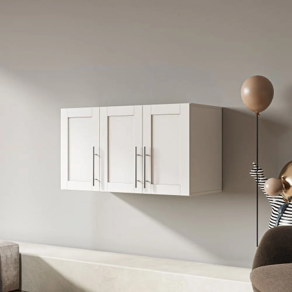 EBQOSK Wall Mounted Bathroom Cabinet, 31.5"D x 11.81"W x 37.8"H Vanity Mirror Cabinet with Facial Tissues Slot and Multifunctional Storage Area, Storage Cabinets for Laundry Bathroom White Style 2