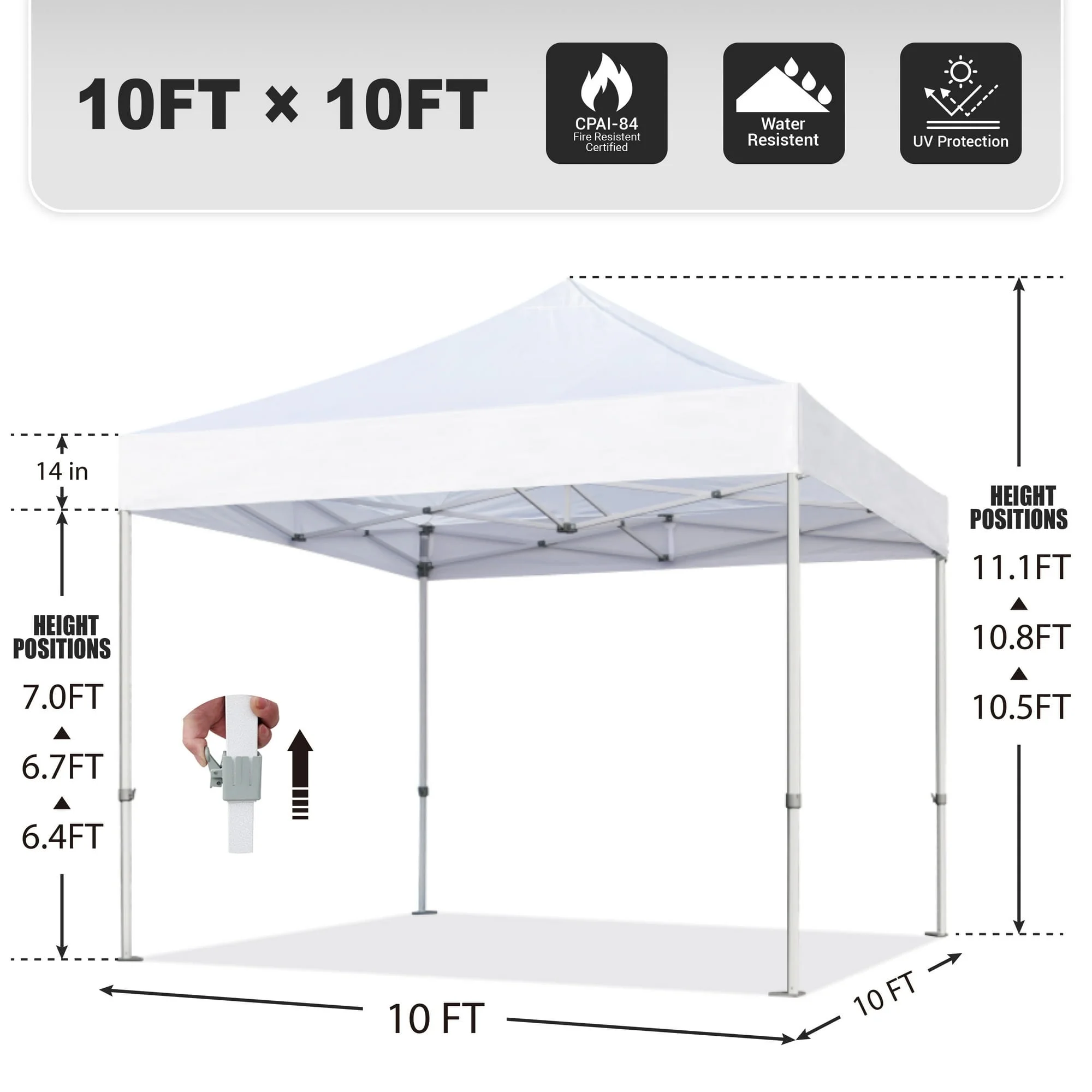 Euromax Canopy 10′ x 10′ Emerald Pop-up Canopy and 56lbs Instant Outdoor Canopy