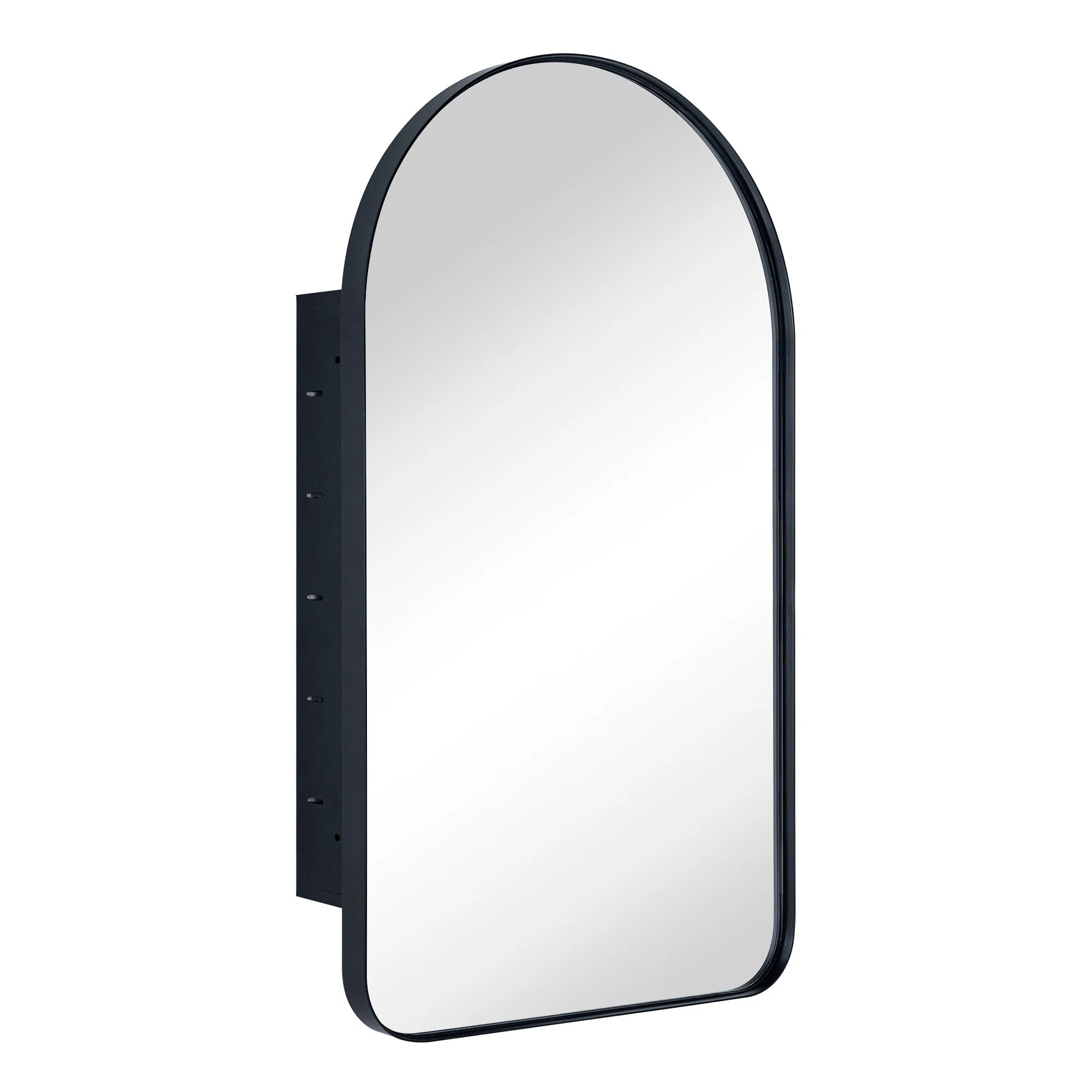 TEHOME Aristes Recessed Framed Medicine Cabinet with Mirror and Adjustable Shelves 16" x 28.3" - Black