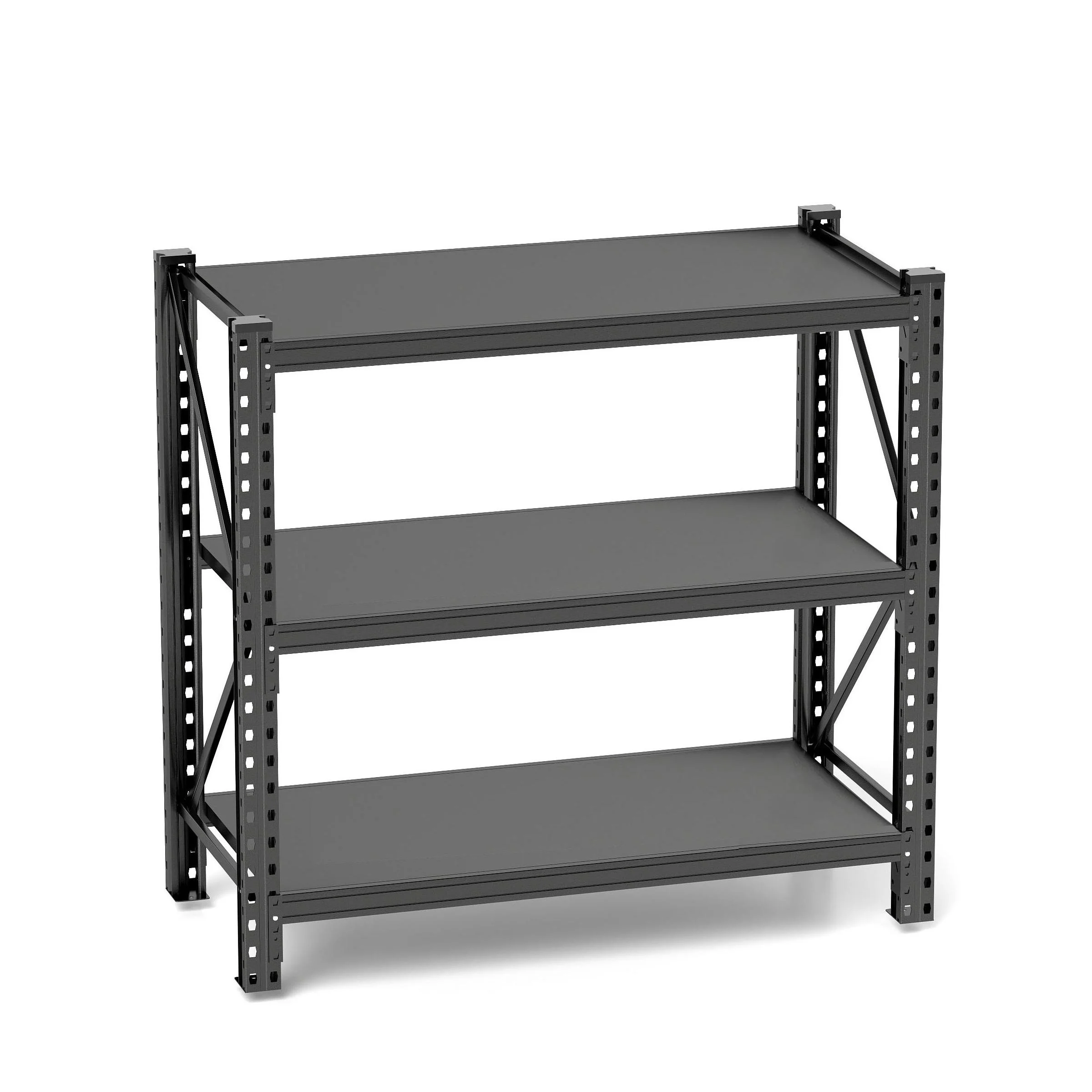IVV 3-Tier Heavy Duty Steel Rack, 5000LBS Weight Capacity, Adjustable Metal Shelving Unit for Garage, Basement, Kitchen, Warehouse, 51.2"W x 23.6"D x 47.3"H, Black