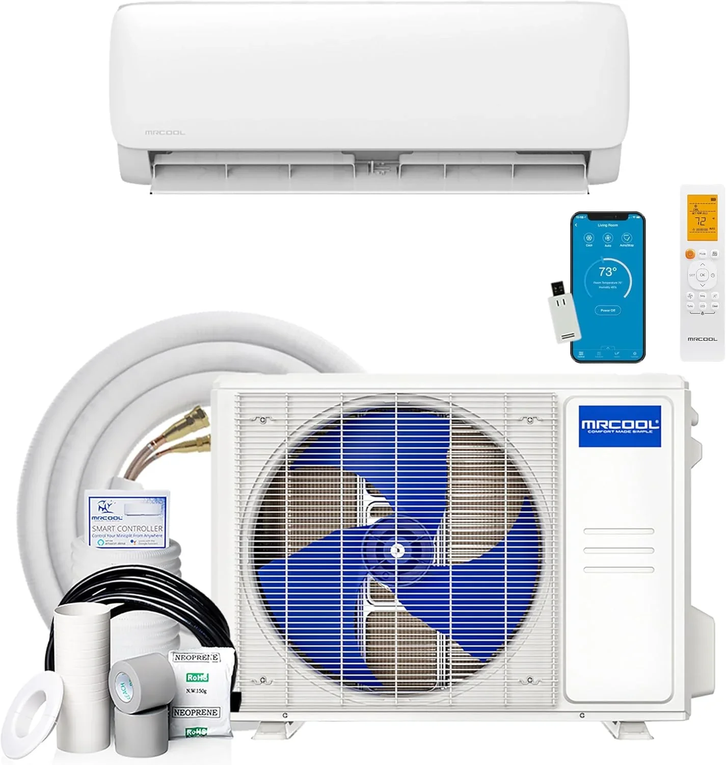 MRCOOL 24000 BTU 230V Ductless Inverter Mini Split Air Conditioner & Heat Pump System, Easy Pro Series – Wall-Mounted AC Unit w/Heating and Cooling for Home, Office & Commercial Space