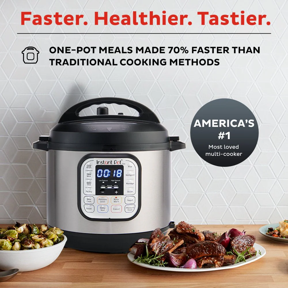 Instant Pot Duo 6 Qt Electric Pressure Cooker 7 In 1 with Easy Release Steam Switch