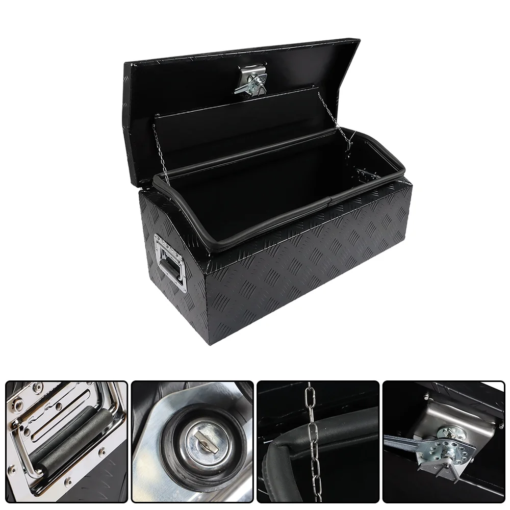 SEBLAFF 30 in Aluminum Pickup Truck Trailer Lathe Tool Box Storage Box for ATV Storage Truck Pickup RV 29.92in (L) x 13.15in (W) x 13.46in (H) Black