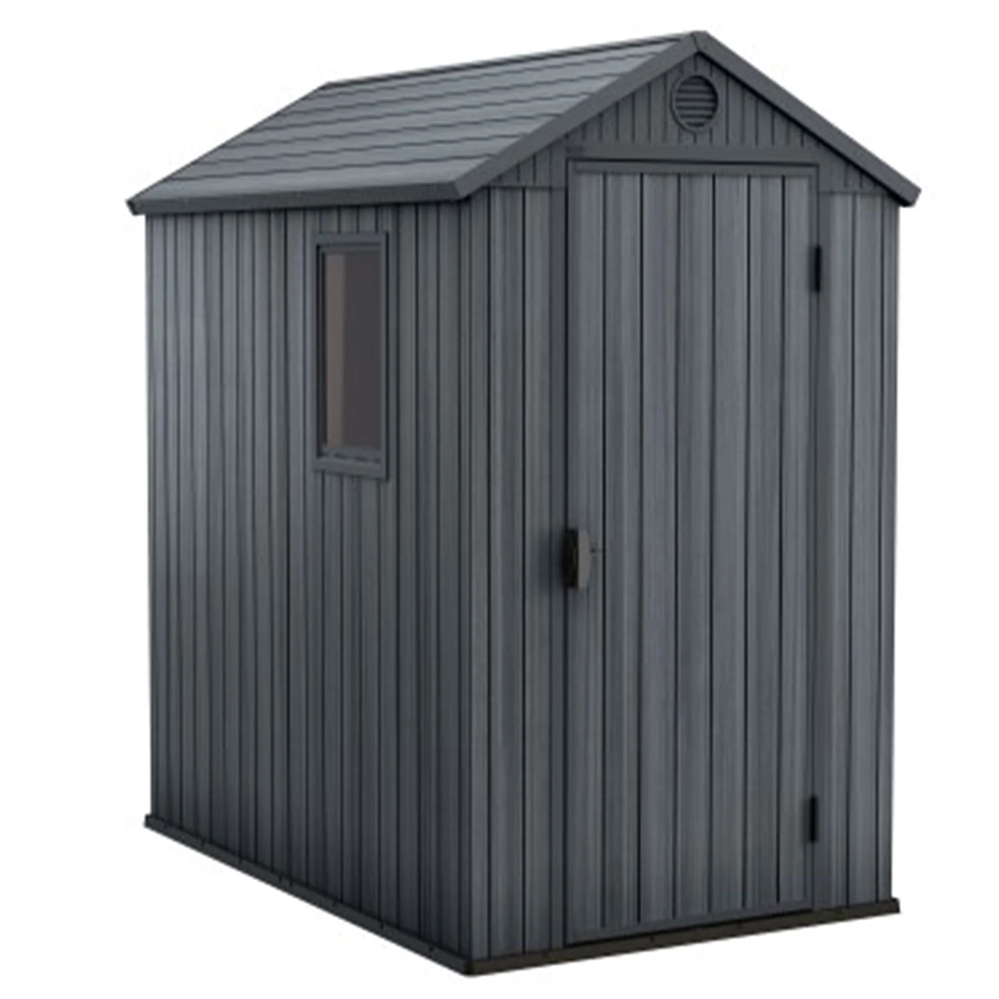 Keter Darwin 4′ x 6′ Outdoor Garden Tool Storage Shed w/ Window, Graphite