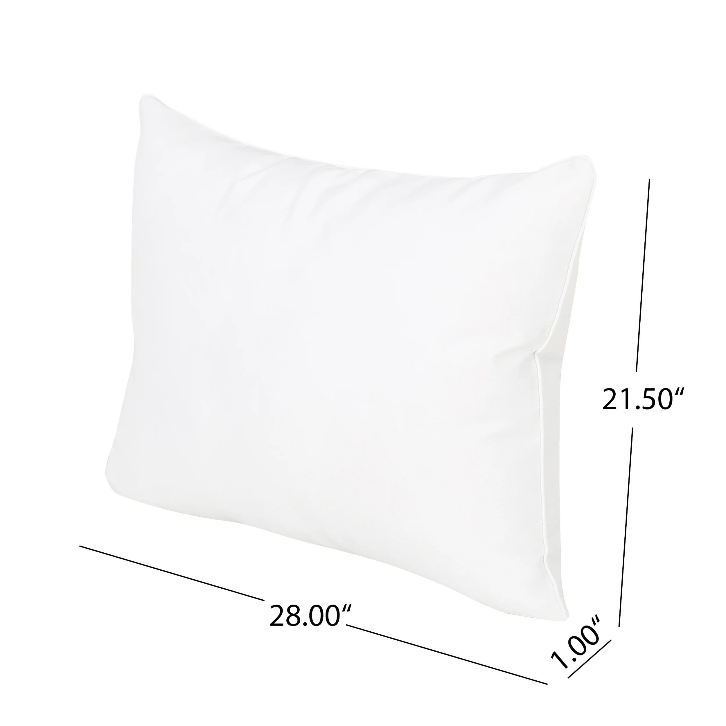 Noble House 23.50"x 27.00" White Rectangle Chair Outdoor Seating Cushions (2 Pack)