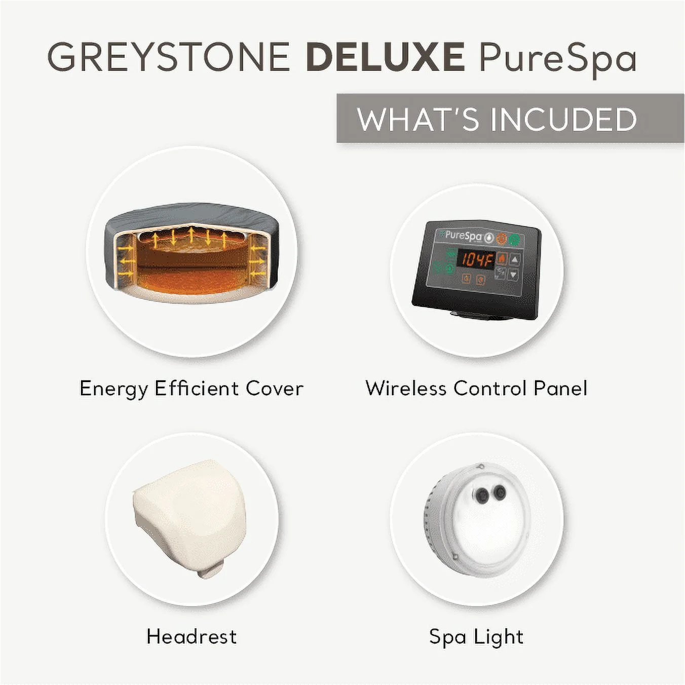 Intex PureSpa Plus Greystone Inflatable Hot Tub, 94 x 28″, with Phone Tray