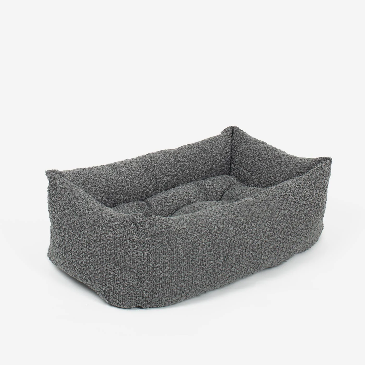 Cozy & Calming Puppy Cage Bed In Granite Bouclé