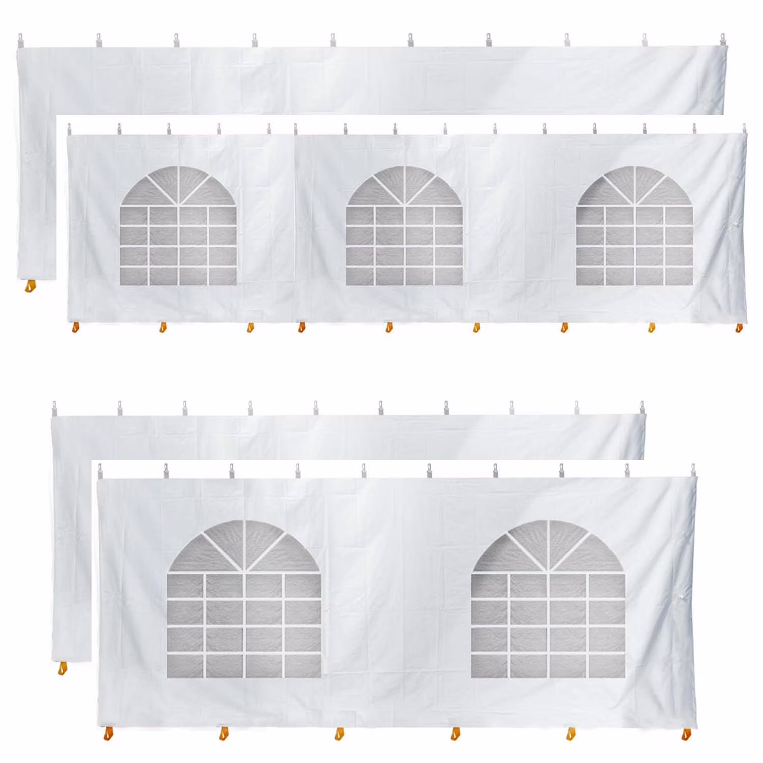 TentandTable Party Canopy Tent Sidewalls Only, Waterproof PVC Vinyl, White, 20′ x 30′