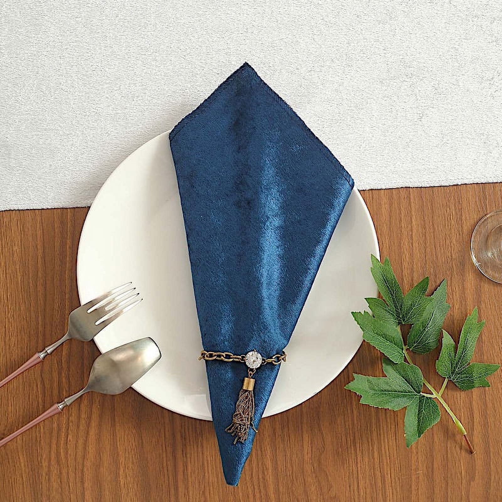 BalsaCircle 100 Pieces 20" x 20" Navy Blue Premium Velvet Napkins Linens