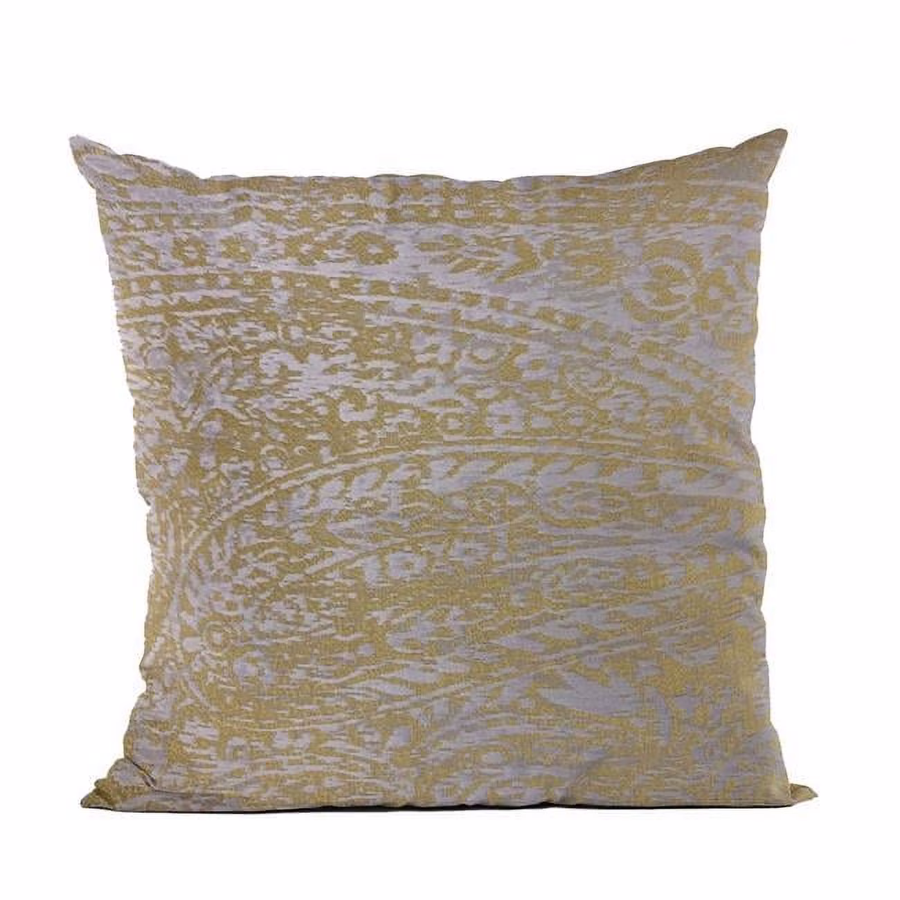 Yellow Golden Leaf Jacquard Luxury Throw Pillow – 24 x 24 in.