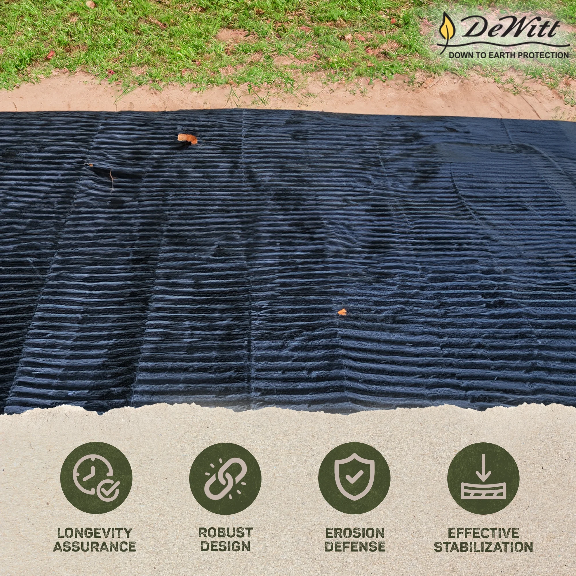 DeWitt Non Woven 4Oz Filter Fabric for Sidewalk Protection Cover, 4′ x 300′