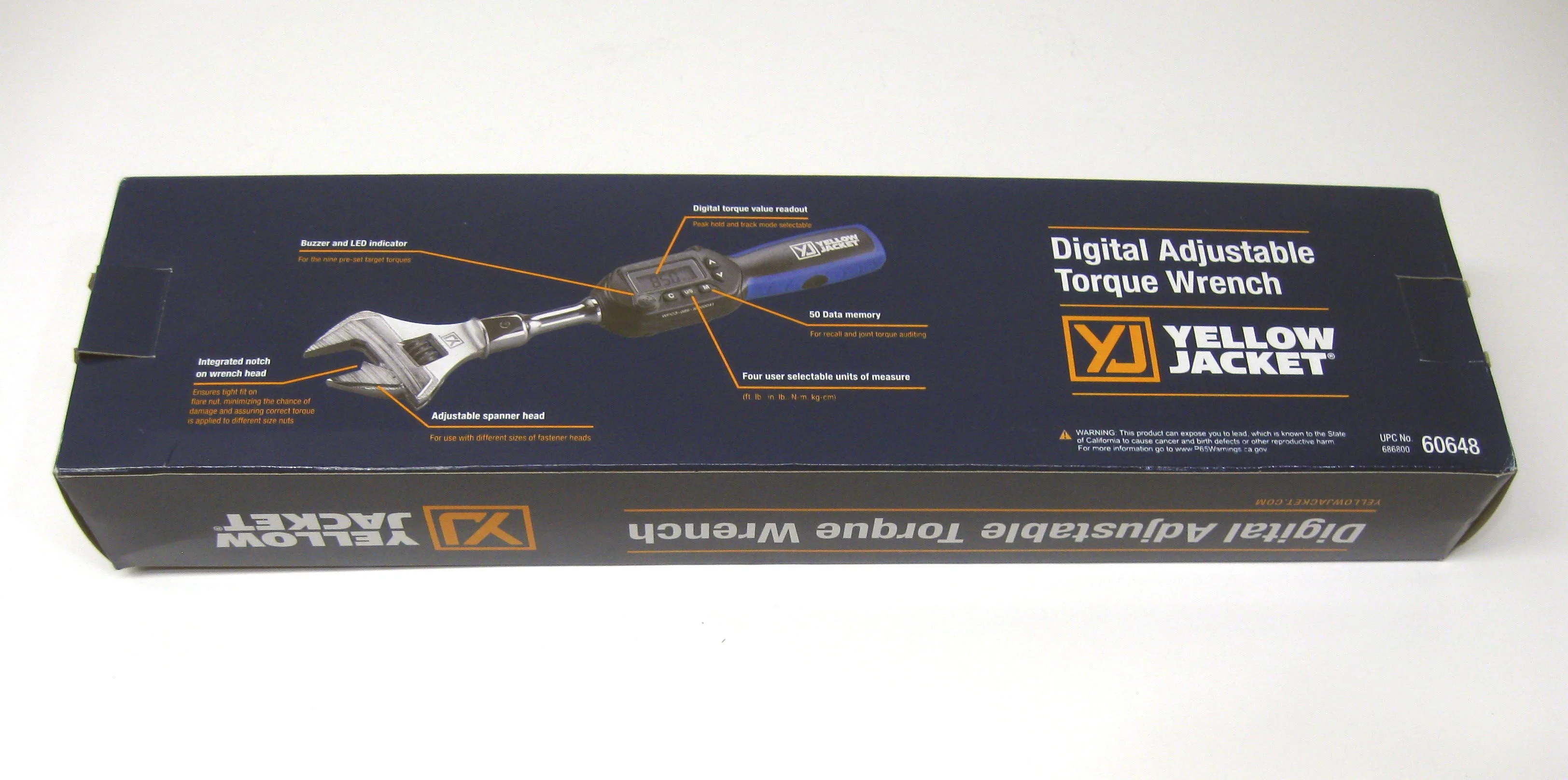 Yellow Jacket 60648 Digital Adjustable Torque Wrench 752 in - Lb Torque 10.6 in