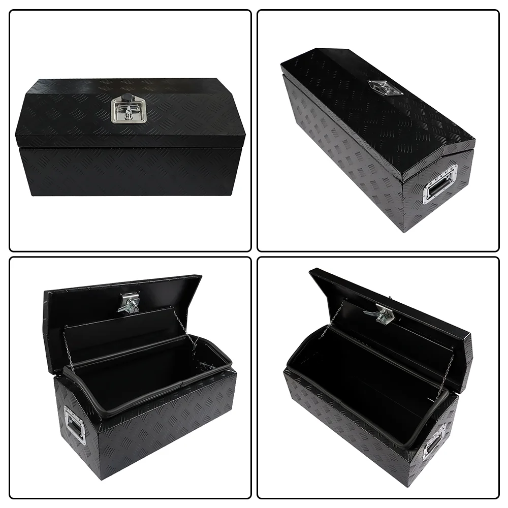 SEBLAFF 30 in Aluminum Pickup Truck Trailer Lathe Tool Box Storage Box for ATV Storage Truck Pickup RV 29.92in (L) x 13.15in (W) x 13.46in (H) Black