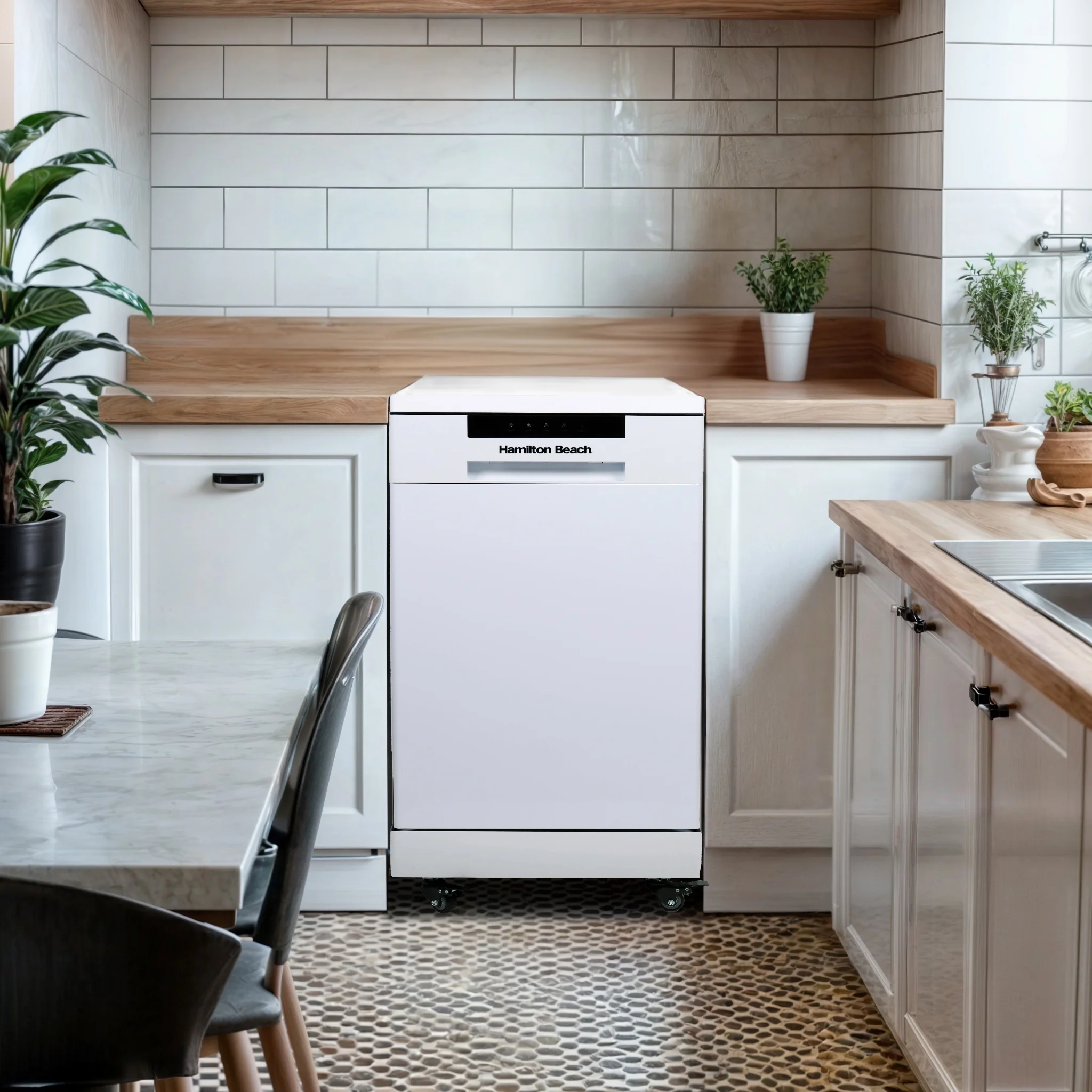 Hamilton Beach 18" Portable Dishwasher in White