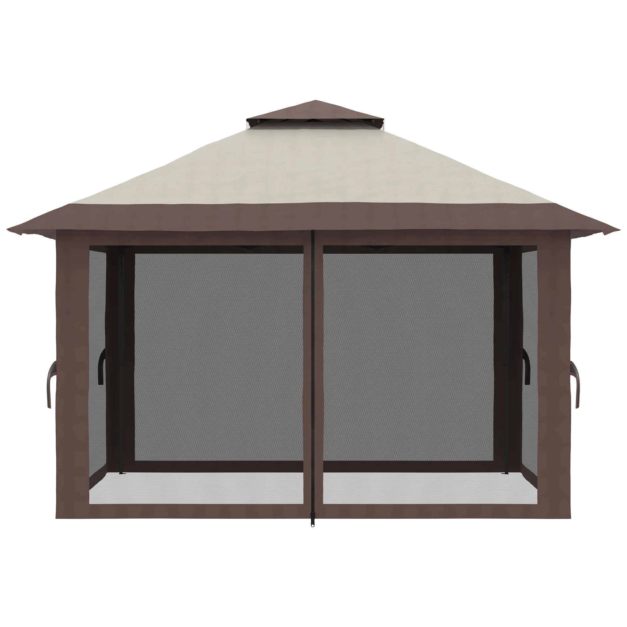 Outsunny 13ft x 13ft Beige Pop Up Outdoor Canopy, UV Resistant