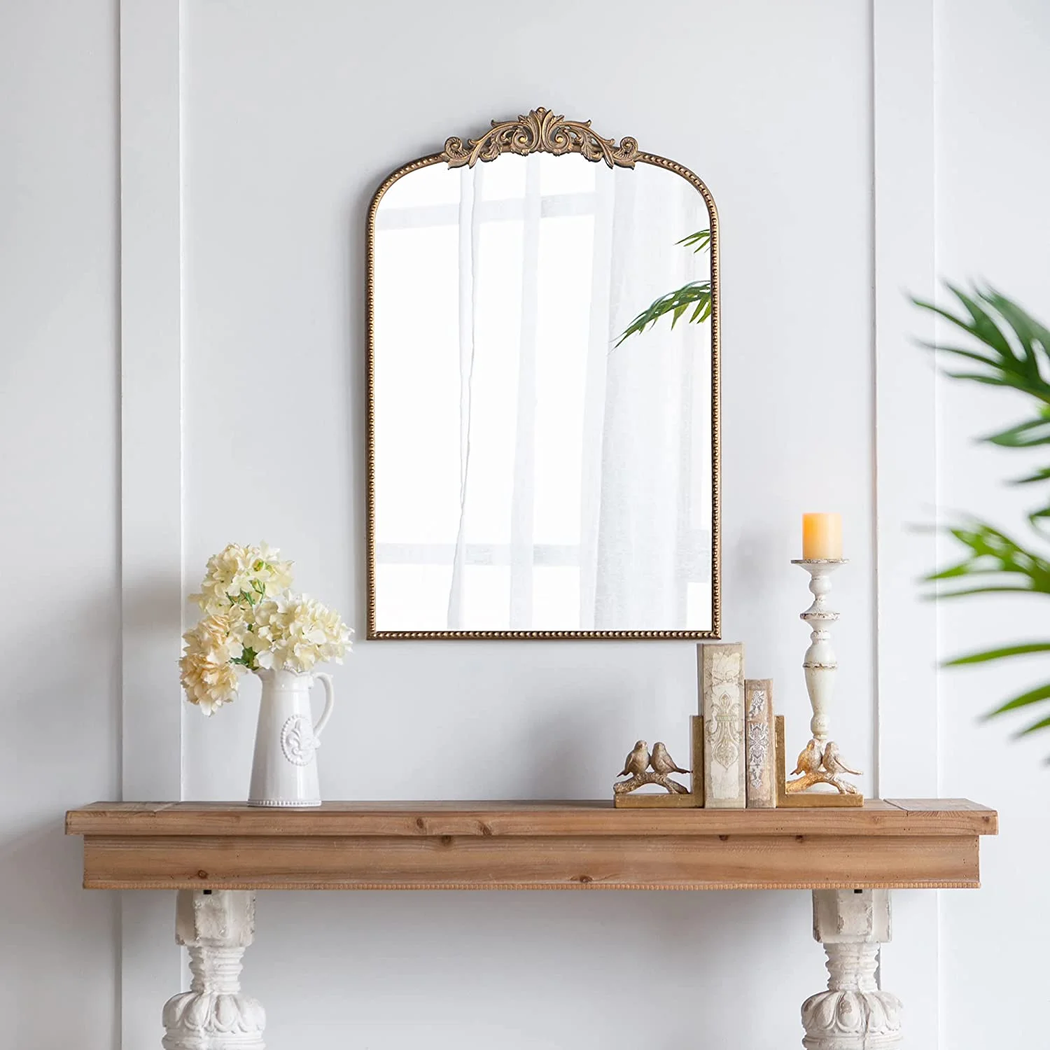 A&B Home Arched Mirror - 24" x 36" Gold Mirror for Wall Decor