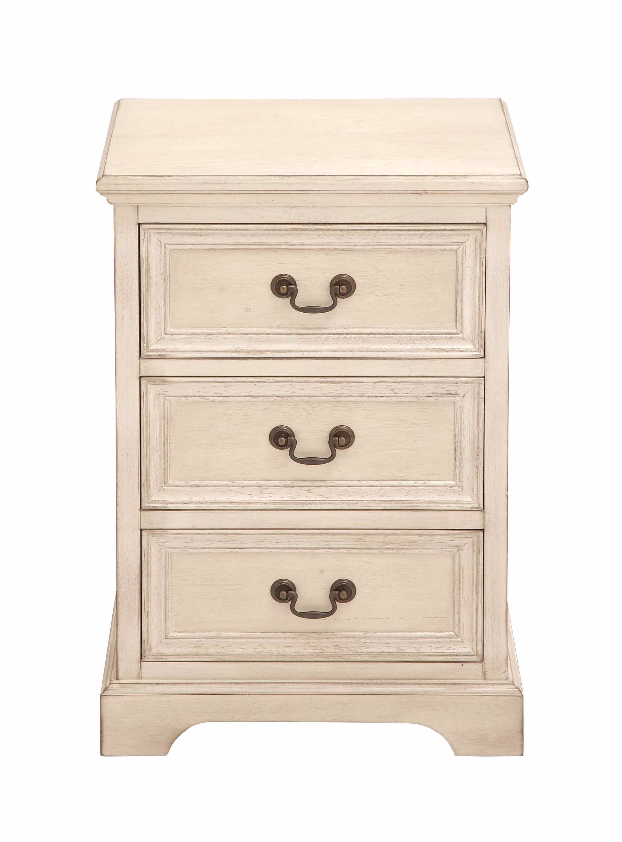 DecMode 17″ x 25″ Cream Wood 3 Drawer Cabinet, 1-Piece