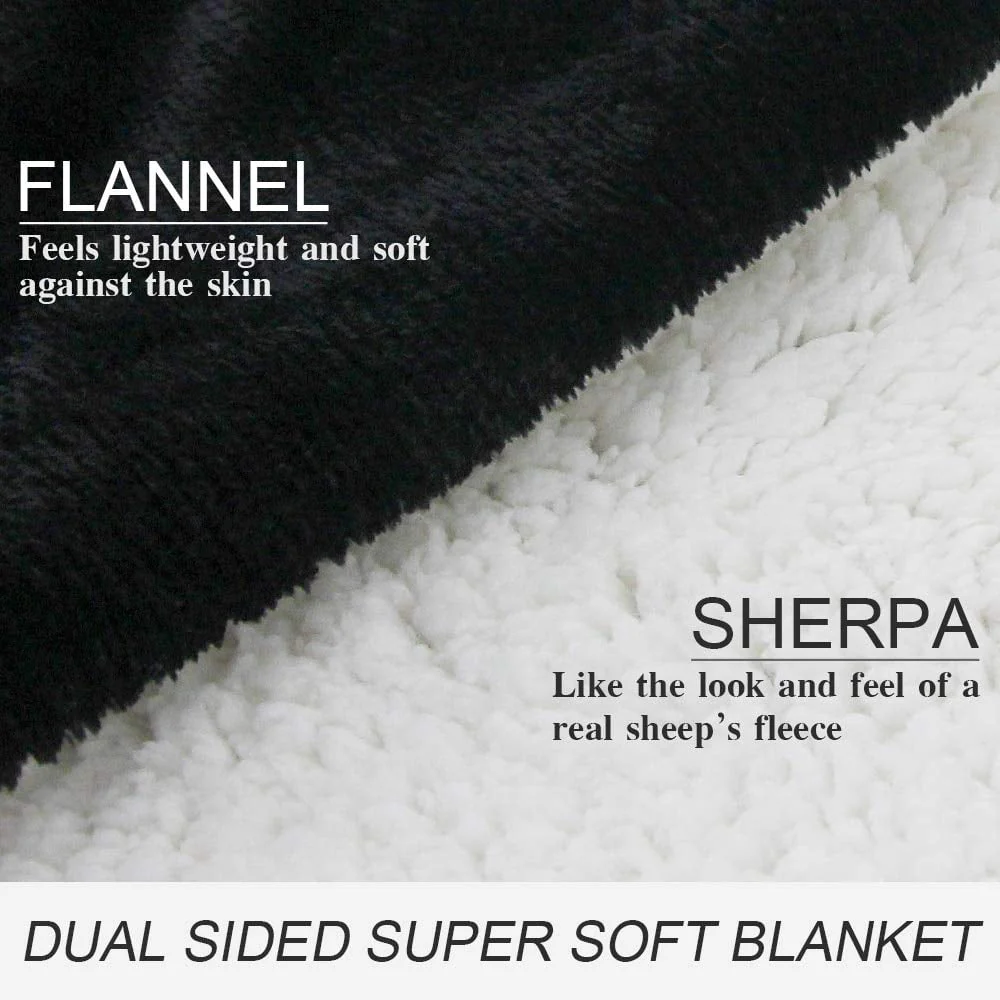 Howarmer Black, White, Multi-color Microfiber, Flannel, Fleece Throws 60" x 50"