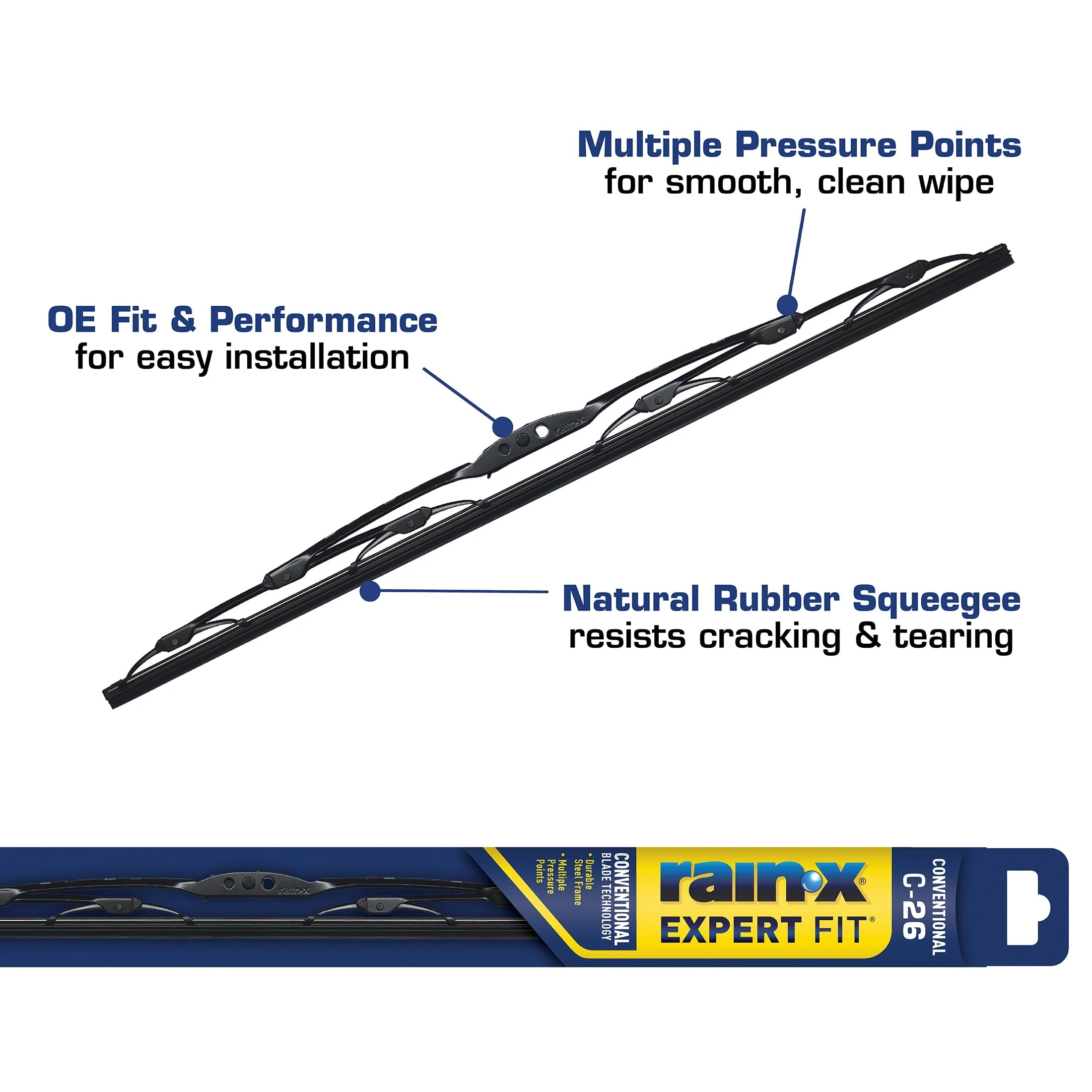 Rain-X Expert Fit Conventional Windshield Wiper Blade C26-4 – 860026