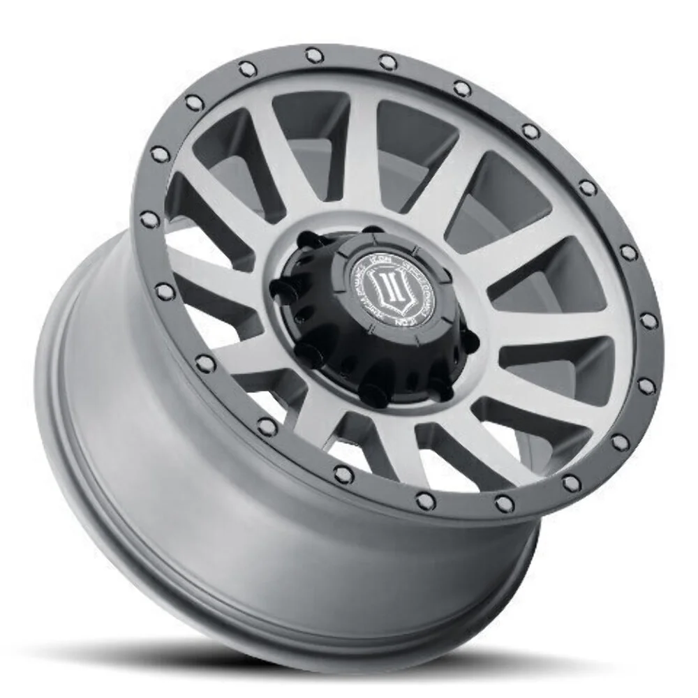 ICON ALLOYS COMPRESSION HD TITANIUM - 18 X 9 / 8 X 6.5 / 12 MM / 5.5" BS Fits select: 2013-2023 RAM 2500, 2001-2010 CHEVROLET SILVERADO
