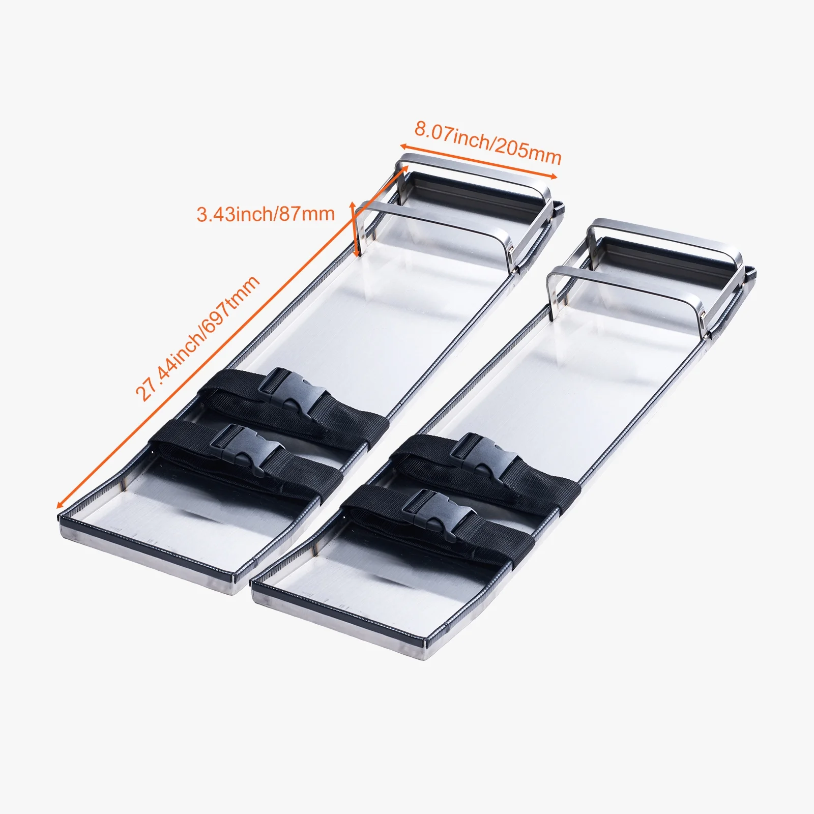 KFFKFF 28" x 8" Concrete Slider Knee Board Stainless Steel Slide Board with Straps